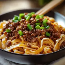 Mongolian Ground Beef Noodles