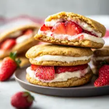 Strawberry Cheesecake Stuffed Cookies