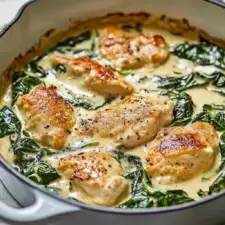 Spinach Casserole and Creamy Chicken