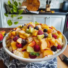 Peach Cobbler Cheesecake Fruit Salad