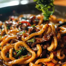 Quick Beef Black Pepper Udon