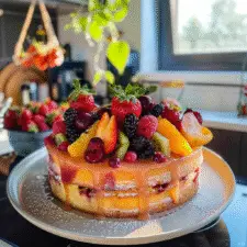 Summer Fruit Sangria Cake