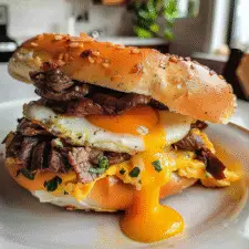 Steak Egg and Cheese Bagel