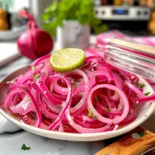 Pickled Red Onions with Lime and Spices