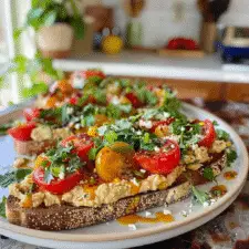 Mediterranean Hummus Toast