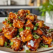 Sticky Sesame Tofu Bites