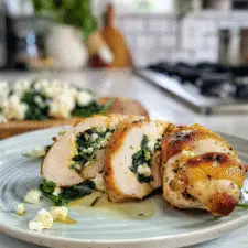 Rolled Chicken Breast with Feta and Spinach